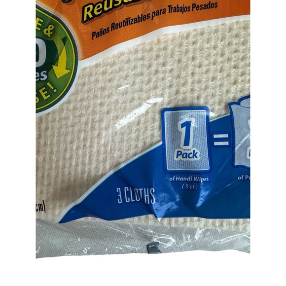 Clorox Handi Wipes Heavy Duty Beige Cleaning Cloths Multi Purpose 2 pks/ 6 Towel - Picture 3 of 7